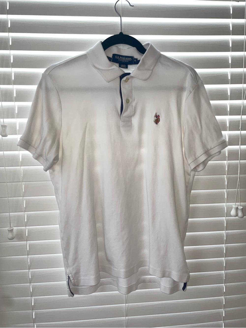 U.S. Polo Assn. White Short-Sleeve Polo with Embroidered Crest